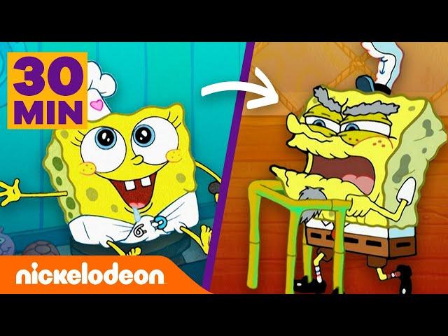 Bob l'éponge | Bob l'éponge bébé jusqu'à l'âge adulte pendant 30 minutes ! | Nickelodeon France