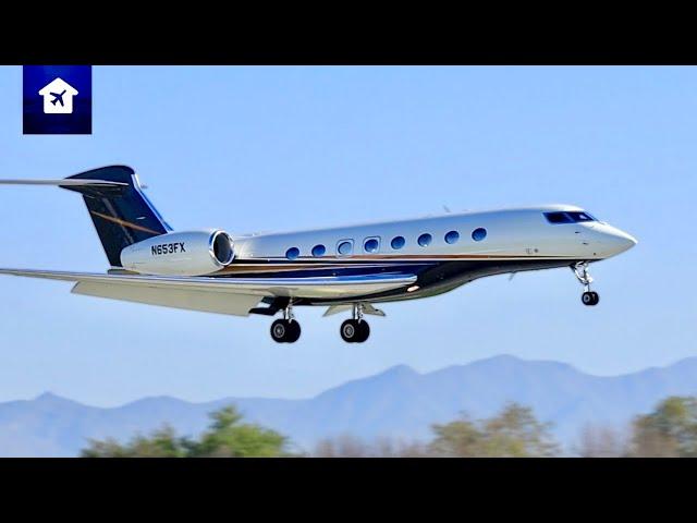 Private Jet Action on Runway 16R | Van Nuys Airport (VNY)