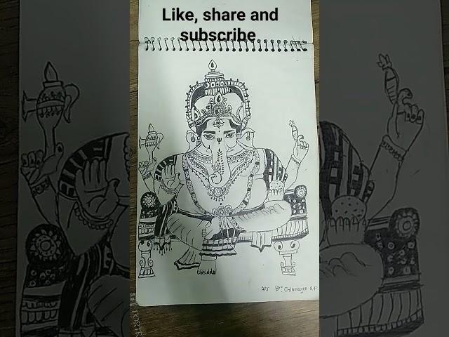 Drawing of lord Ganesha #drawing #draw with me drawing classes by suhan Shetty