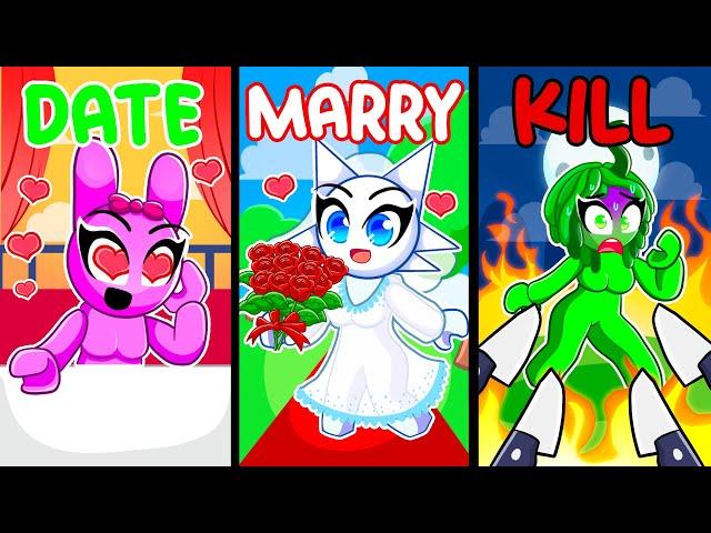 DATE MARRY KILL WITH MY CRAZY SPRUNKI GIRLS... (Roblox)