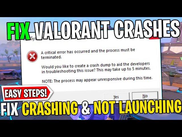 How to Fix VALORANT Crashing & Not Launching | Easy Solution For Freezing & Not Loading | Guide 2024