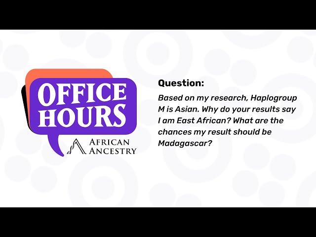 Haplogroup M can be found in many different regions - African Ancestry Office Hours