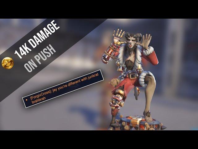 Overwatch 2 Junkrat Gameplay  - 14K DAMAGE ON PUSH MAP (No Commentary)