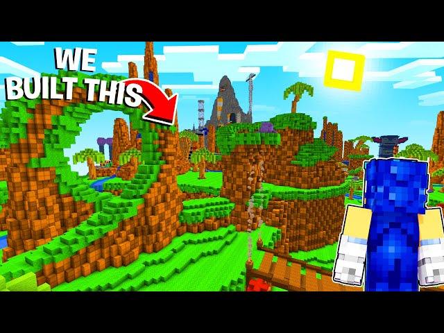 We Built Sonic's Green Hill Zone For 24 Hours In Minecraft!