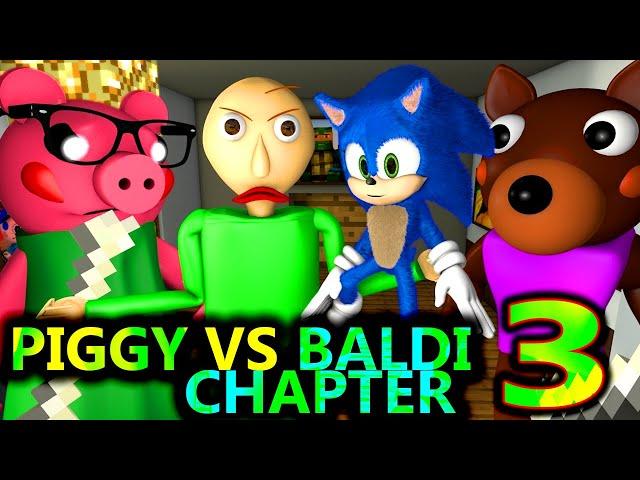 PIGGY vs BALDI SONIC ROBLOX ANIMATION CHALLENGE! Chapter 3 (official) Granny Minecraft Game