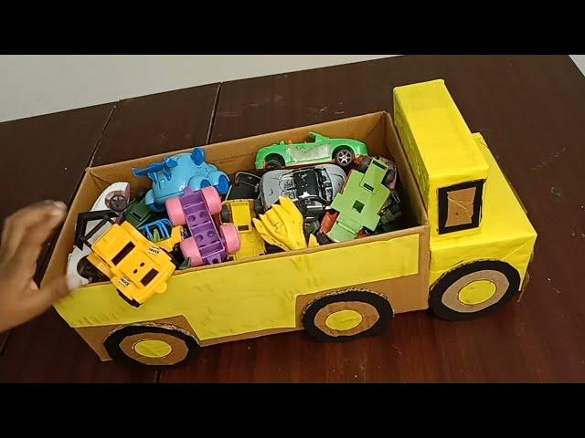 DIY Toy organizer from waste box | how to make cardboard  lorry organizer