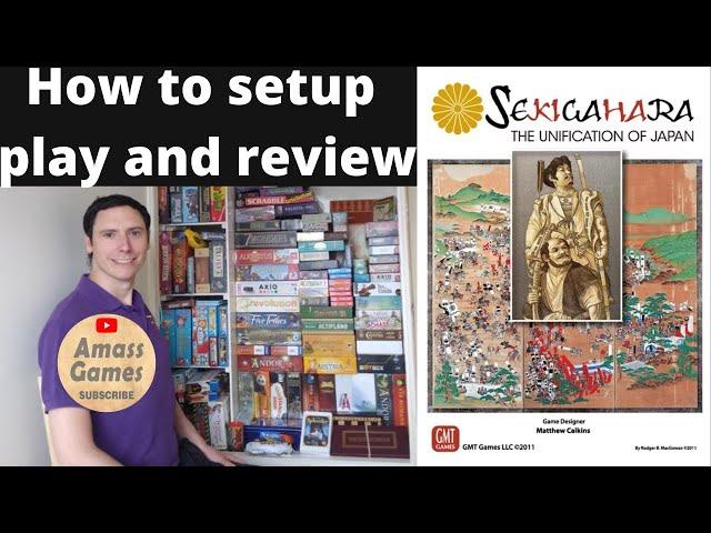 Sekigahara how to setup play and review Asymmetric board board game AmassGames two player Shogun war