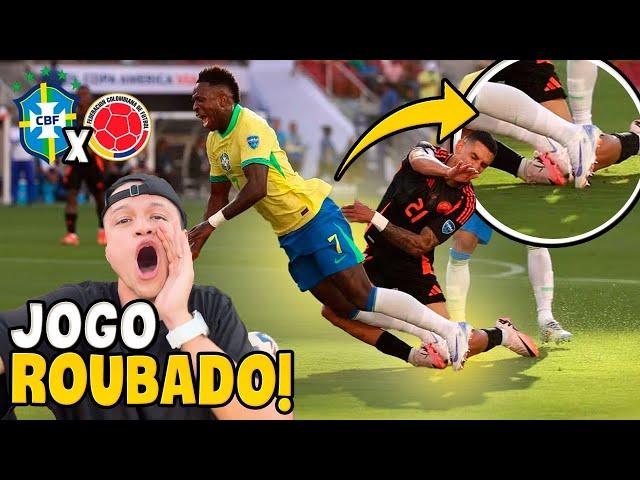 BRASIL FOI ASS4LTAD0 CONTRA A COLÔMBIA PÊNALTI CLARO NO VINI JR! Brasil x Colombia!