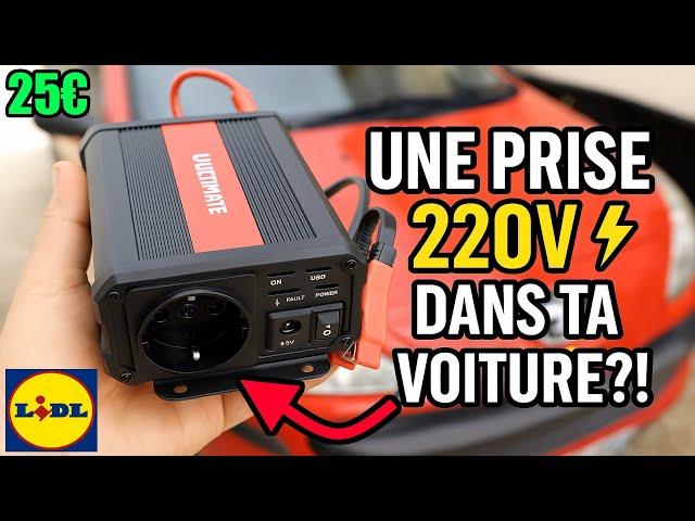 une prise 220V dans sa voiture ! LIDL convertisseur 300w Ultimate speed INVERTER