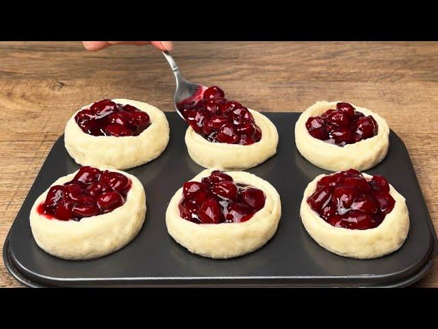 If you have puff pastry and cherries, prepare this magical dessert for your loved one!