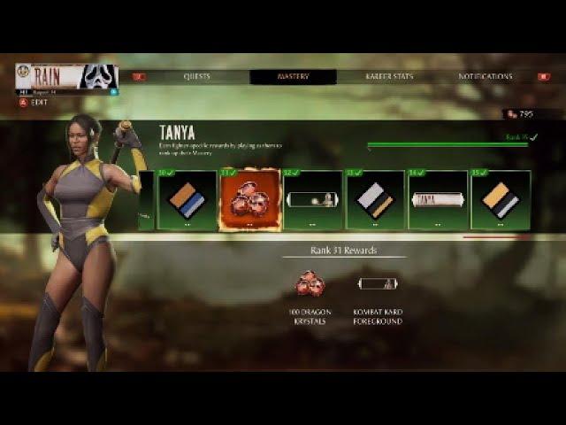 Mortal Kombat 1 - Tanya Mastery Rewards