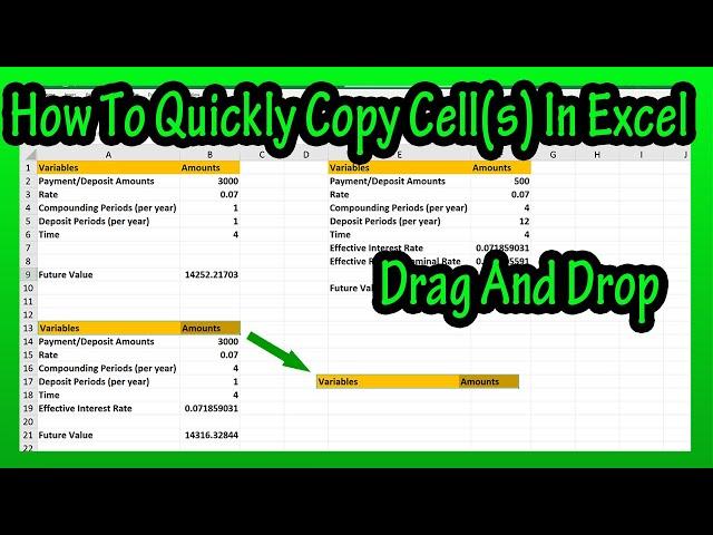 How To Quickly Copy Cells By Dragging And Dropping In Excel Explained