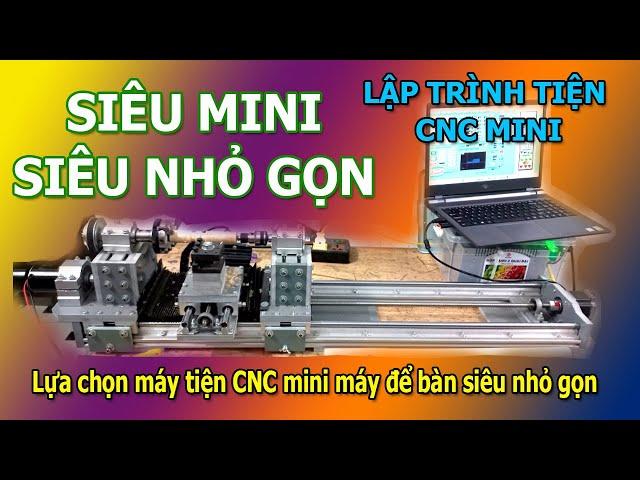 Máy tiện gỗ cnc mini lập trình dao chạy tự động bàn băng dài 1 mét