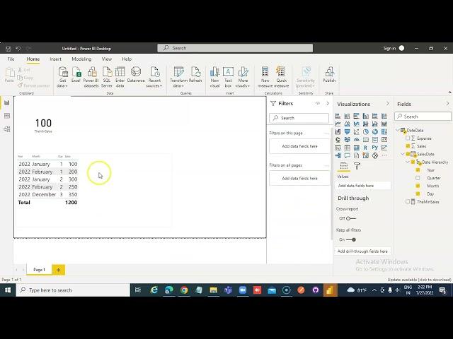 Lesson40-Power BI - DAX - MIN - Power BI 1000 Videos