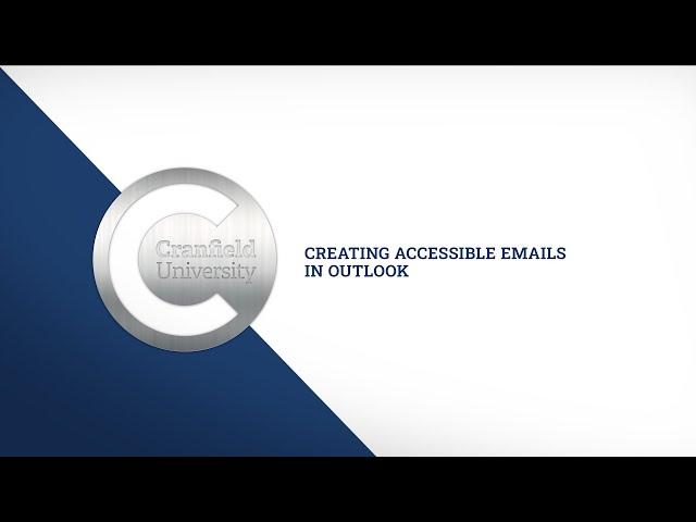 Creating accessible emails (Outlook)