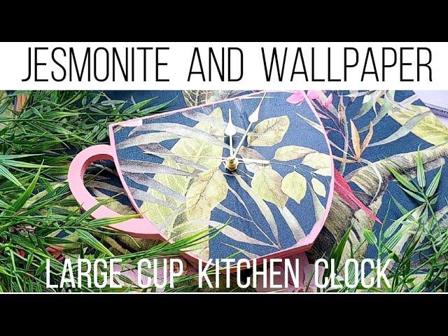 Jesmonite and Wallpaper Tea Cup Clock with Molds and Shapes