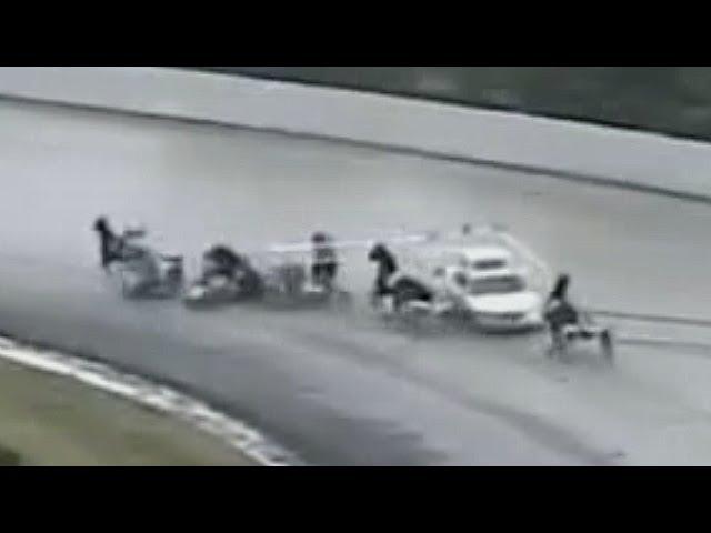 Gate Car Crashes. Horse Racing Accident Freehold Raceway