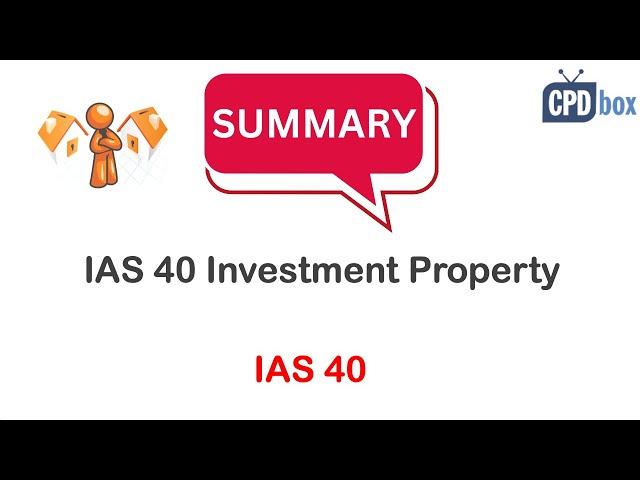 Summary of IAS 40 Investment Property - applies in 2024