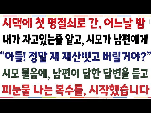 (반전신청사연)시댁에 명절쇠러 간 어느날 밤 내가 자고 있는줄 알고 시모가 남편에게 "아들! 정말 쟤 재산 뺏고 이혼할거니?" 시모 물을에 남편의[신청사연][사이다썰][사연라디오]