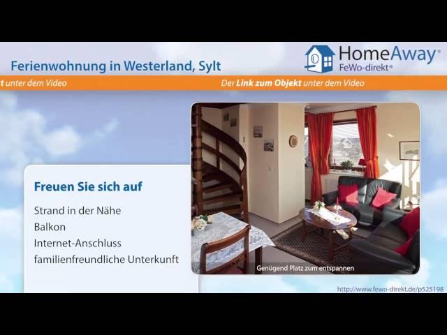 Westerland: Maisonette-Ferienwohnung am Strand, Südbalkon mit Strandkorb - FeWo-direkt.de Video