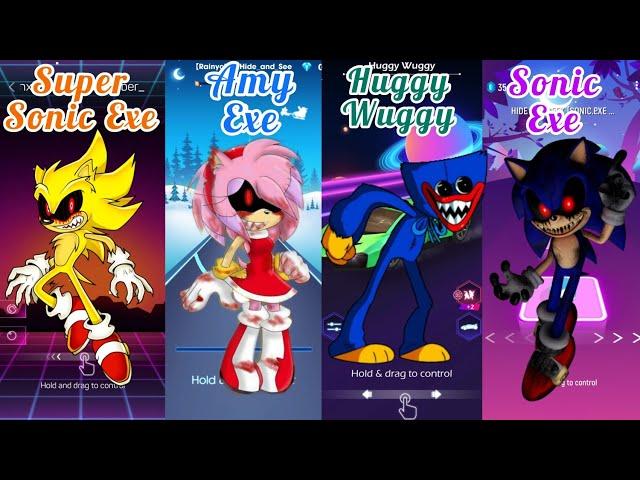 Super Sonic Exe - Amy Exe - Huggy Wuggy - Sonic Exe | SmashColor- BeatRoller - BeatRacing - TilesHop