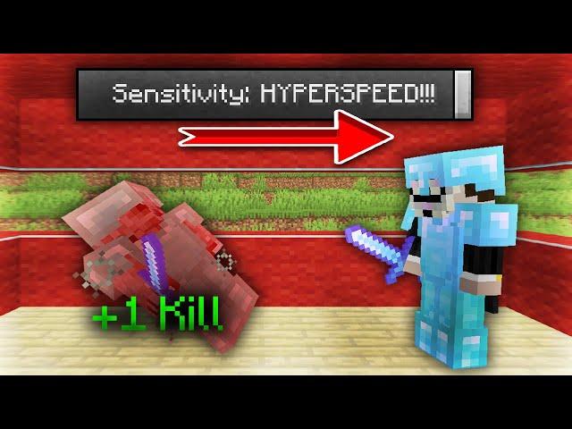 Minecraft, but my sensitivity goes up every kill...