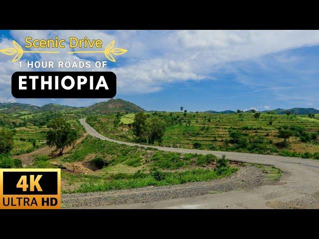 1 Hour of Stunning 4K Ethiopian Landscapes | Scenic Road Trip with Calming Music