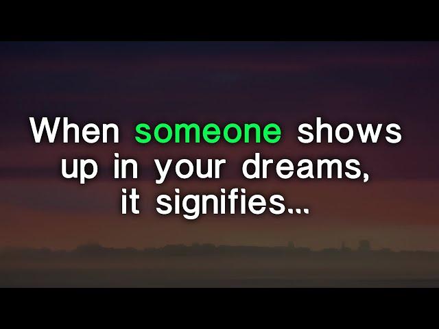 When someone appears in your dreams, it means... | Honest psychology