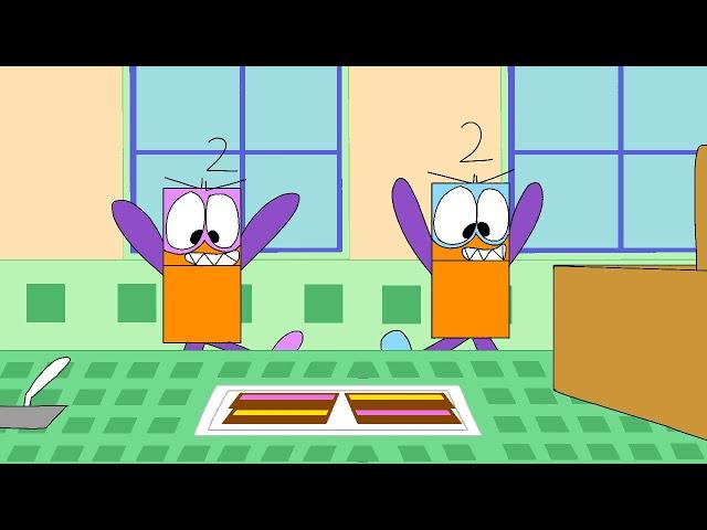 A Reanimated scene from the Numberblocks episode “Square Club” 2