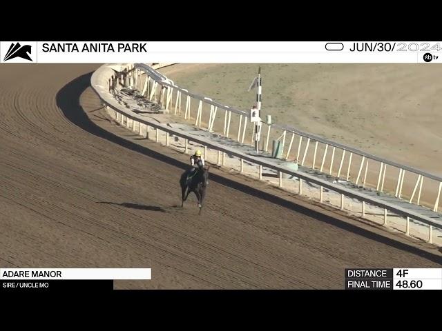 Work of the Day at Santa Anita Park: Adare Manor Worked 4 Furlongs in 48.60 on June 30th, 2024.