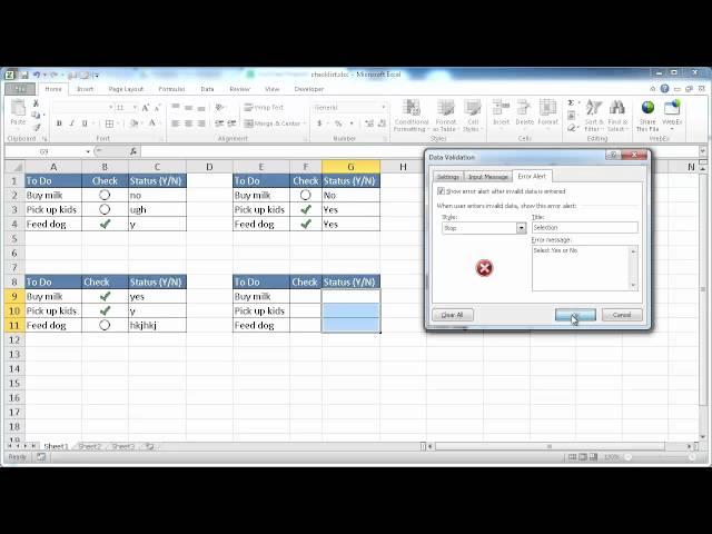 Create a Checklist in Excel