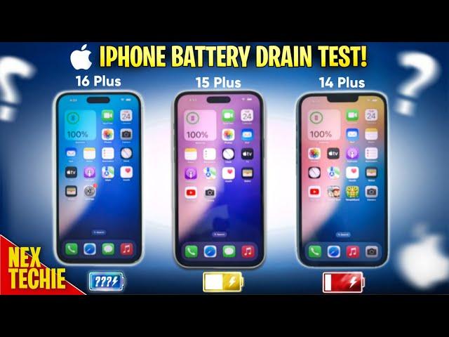 iPhone 16 Plus vs iPhone 15 Plus vs  iPhone 14 Plus Battery Drain Test | ios 18 Update | Speed Test