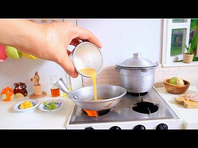 EGG FRIED RICE [ MINI REAL FOOD COOKING] MINIATURE COOKING | Kitchen Toy Set