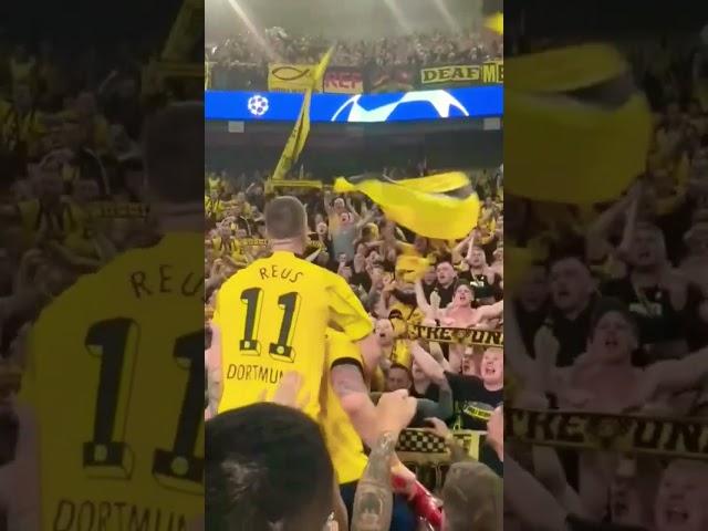 Greatest fans in world Borussia  Dortmund. psg vs Dortmund semifinal, Marco Reus celebrate with fans