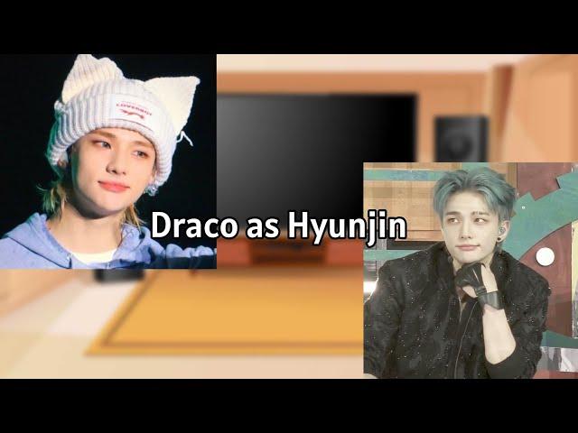 Characters Harry Potter react to Draco as Hyunjin (AU DESCRIPTION)