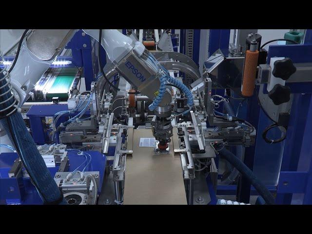 Epson C4 6-Axis Robot used on Ink Cartridge Packaging Line