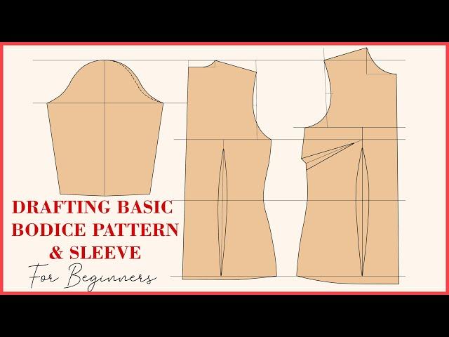 How To Draft Basic Bodice Pattern With Darts And Sleeve For Beginners