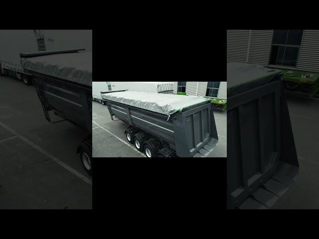 Electric curtain dump trailer #automobile #semitrailer #trailer #trucking #truckdriver #cargotrailer