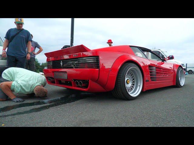 Liberty Walk Ferrari 512TR Testarossa FAILS - Gets Too HOT!