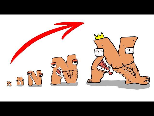 Drawing Letter N Growing Up Evolution Alphabet lore  @EasyLittleDrawings