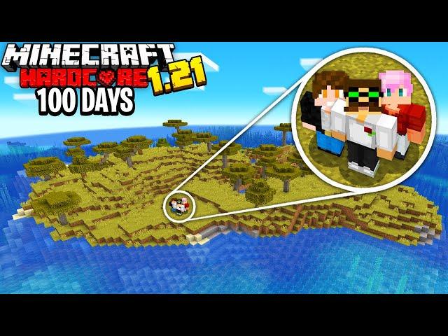 WE Survived 100 Days on a SURVIVAL ISLAND in 1.21 Hardcore Minecraft