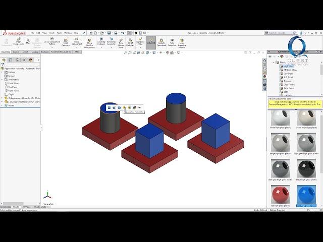 Appearance Hierarchy in SOLIDWORKS