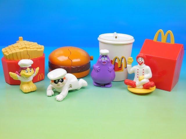 1999 McDONALDS McCHEF SET OF 4 HAPPY MEAL COLLECTION TOYS VIDEO REVIEW