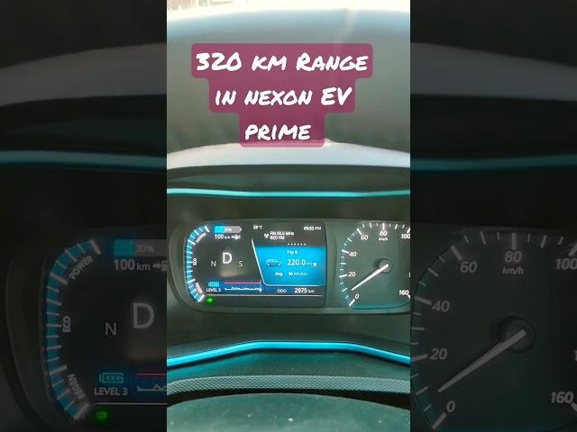 Highest Range of 320 Km in my Nexon EV prime, higher than 312* claim range #tatamotors #nexonevrange