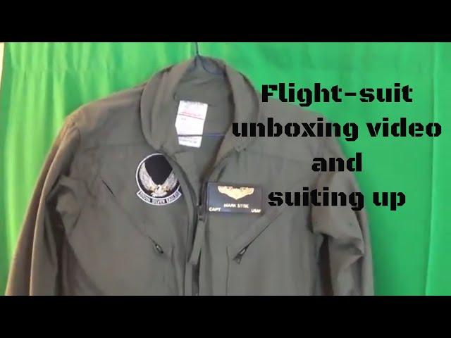 Flight-suit unboxing video and suiting up