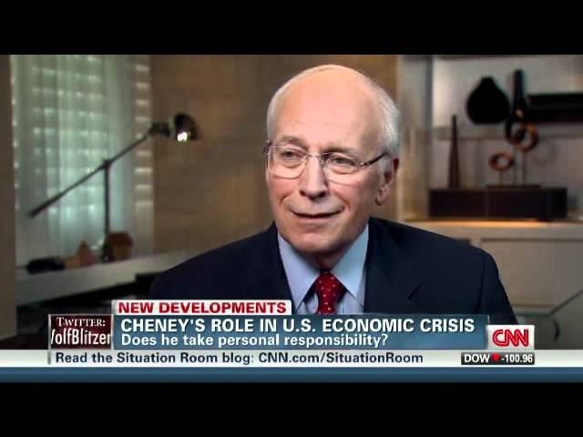 Cheney's role in U.S. economic crisis