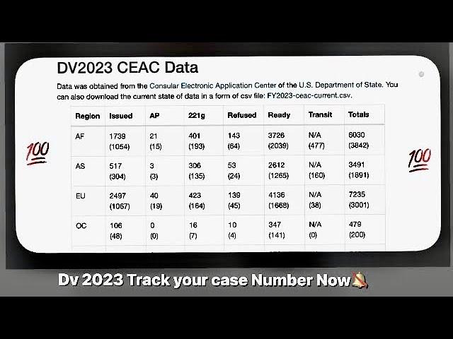 Dv2023// - How to TRACK your CASE NUMBER // how many case are ahead of you.