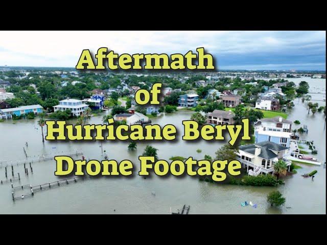 Aftermath of Hurricane Beryl Clear Lakes Shores South of Houston Drone Footage