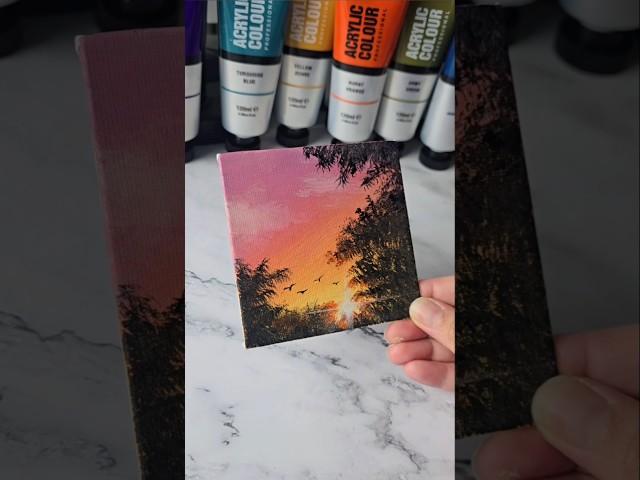 Easiest way to paint a sunset / acrylic painting ideas