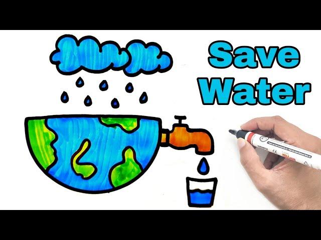 Save Water Drawing Easy | Save Water Poster Drawing | YoKidz Channel | YoKidz Drawing